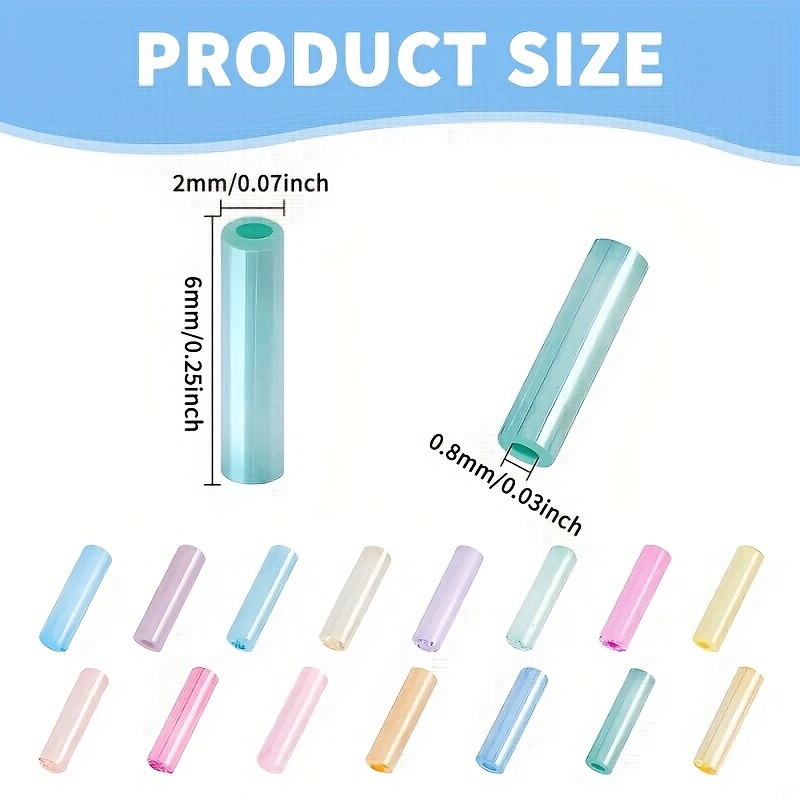 360pcs Cream Colored Glass Tube Beads for DIY Jewelry Making
